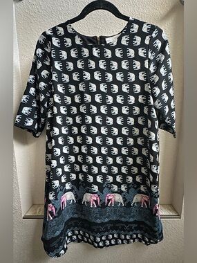 Audrey 3+1 Boho dress, elephant print, small size, relax fit